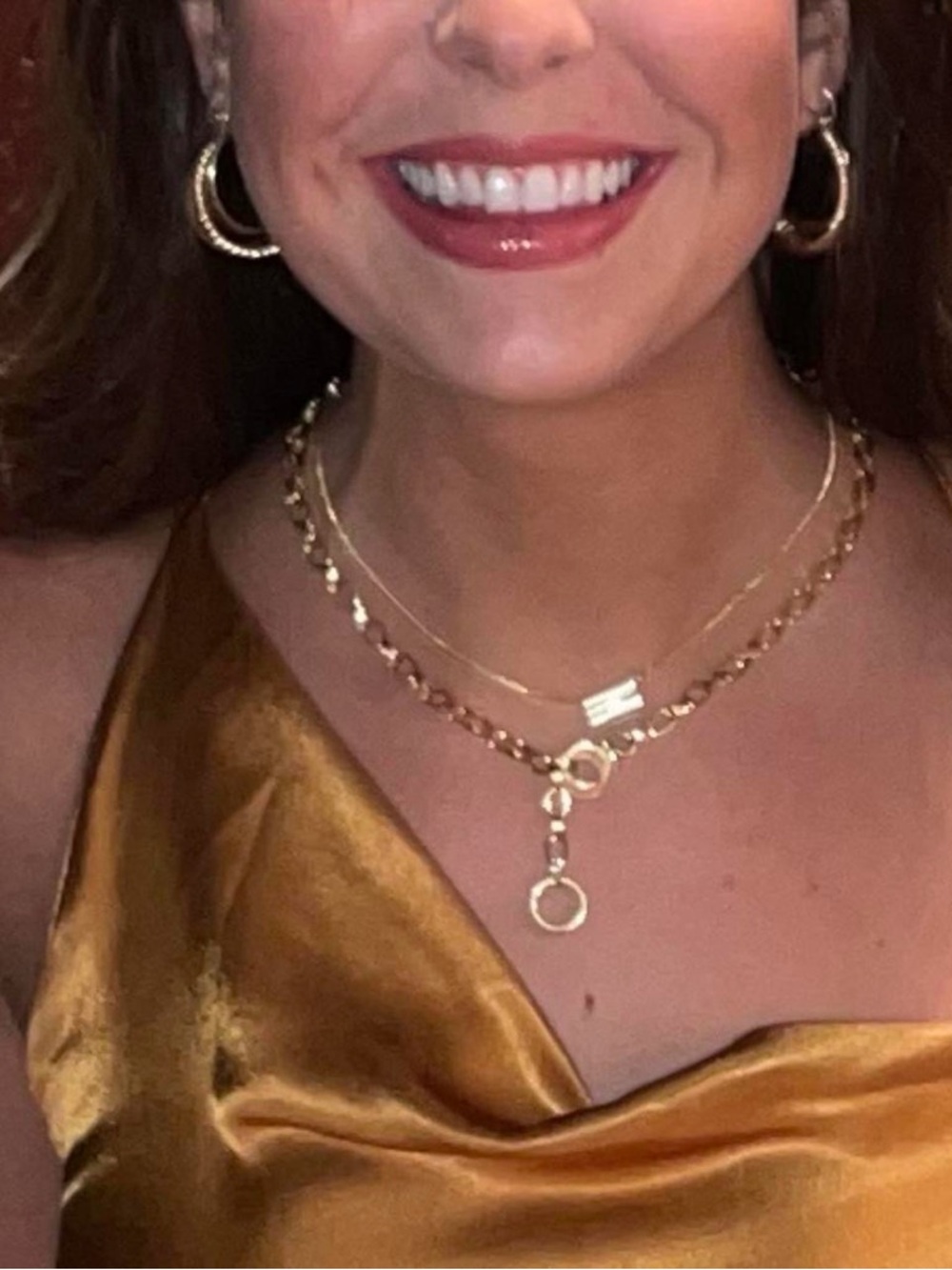Gorjana gold plated thick Chain linked statement necklace